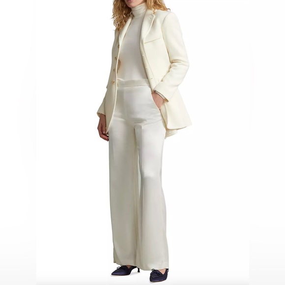 Polo Ralph Lauren Pants - Polo Ralph Lauren High Waist Satin Wide Leg Trousers